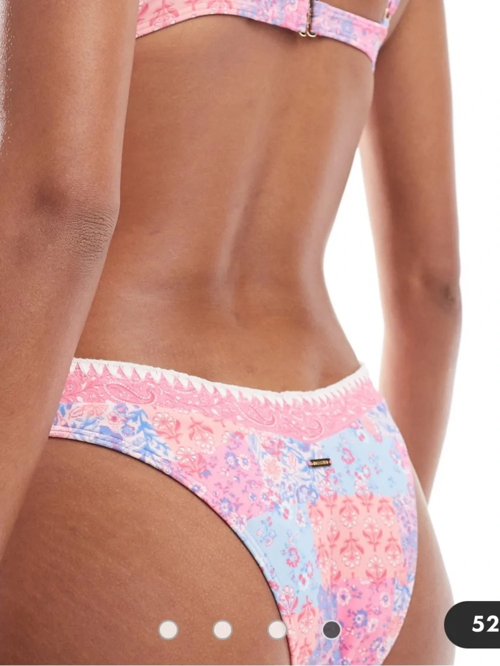 NWT Hollister Pink Patchwork Coupe Cheekiest Bikini Bottoms